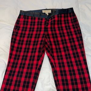 Michael Kors Plaid Trousers with Zippers